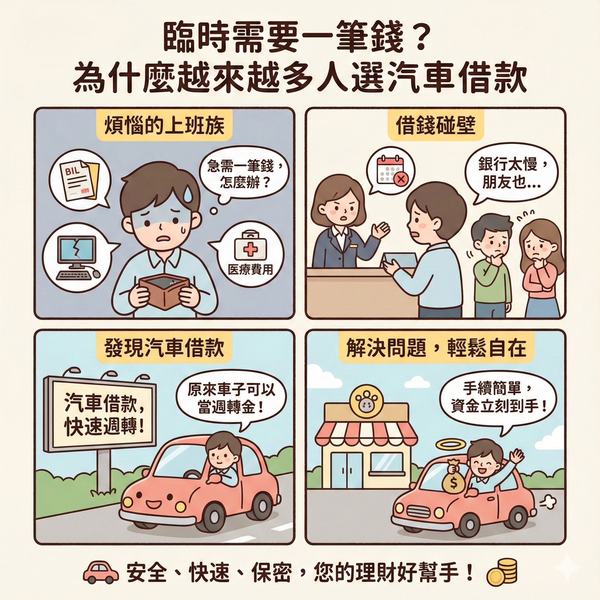 臨時需要一筆錢？為什麼越來越多人選汽車借款
