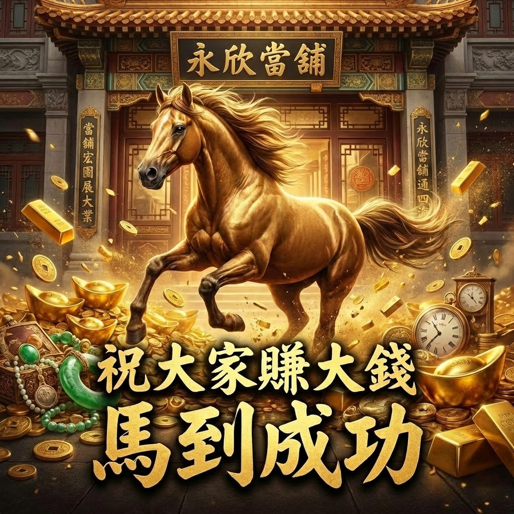2026馬年馬到成功 永欣當舖 祝大家生活穩當賺大錢