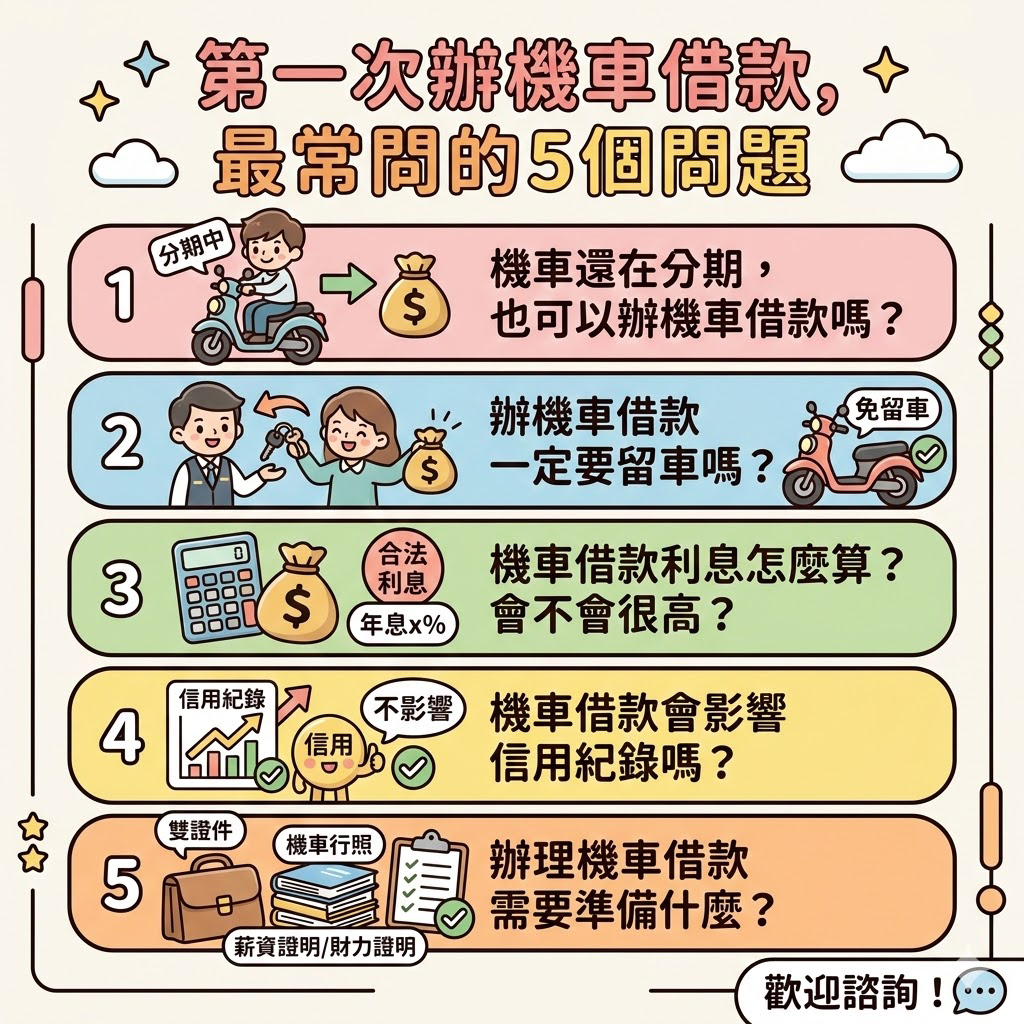 第一次辦機車借款,最常問的5個問題