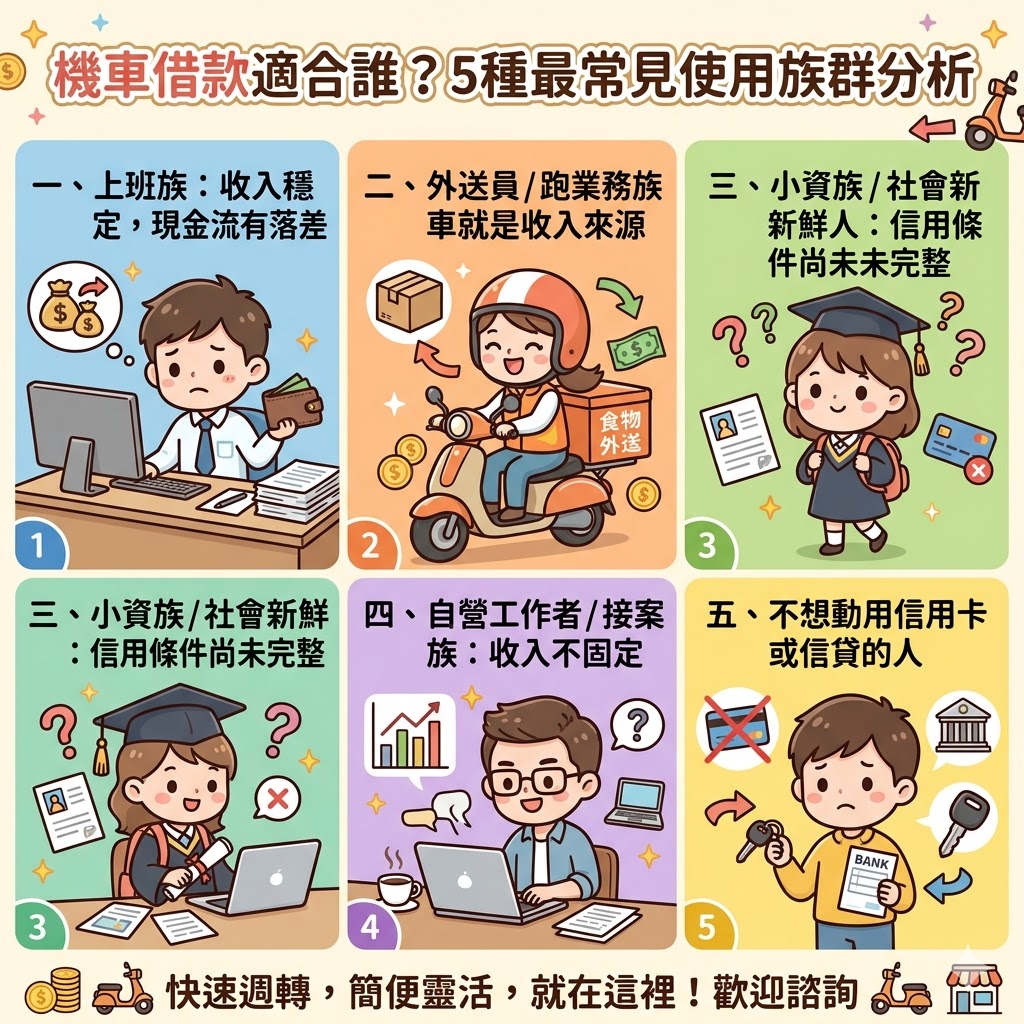 機車借款適合誰?5種最常見使用族群分析