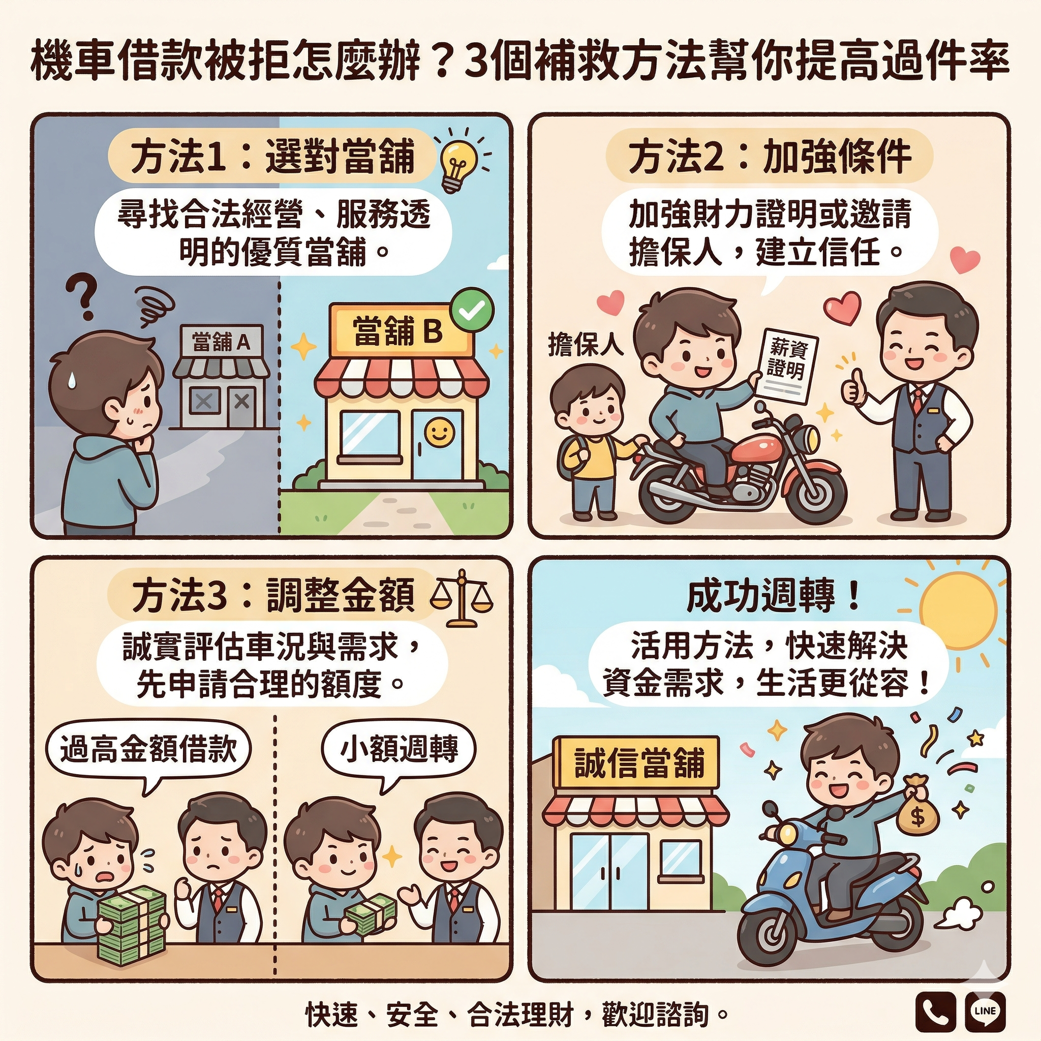 機車借款被拒怎麼辦？3個補救方法幫你提高過件率