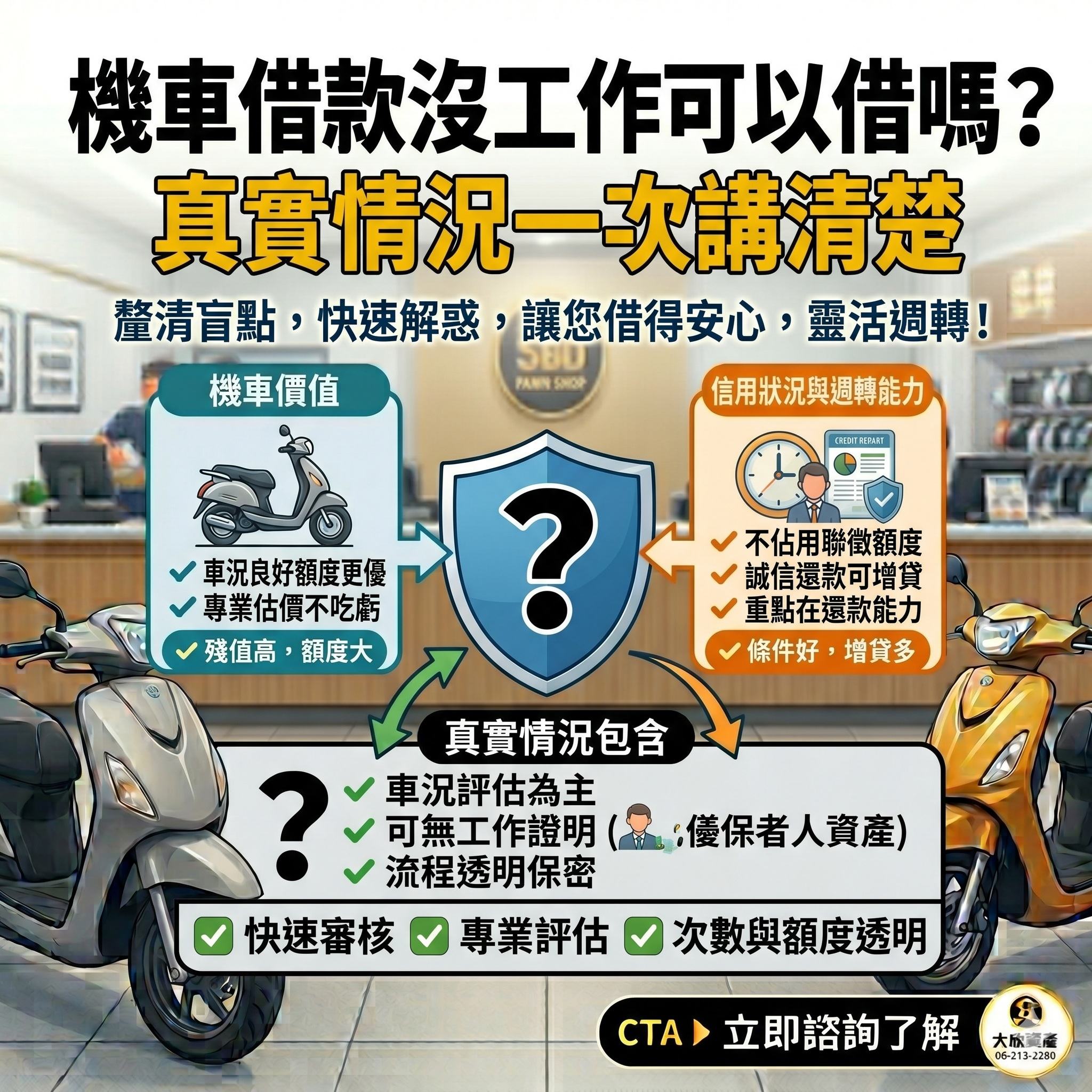 機車借款沒工作可以借嗎？真實情況一次講清楚