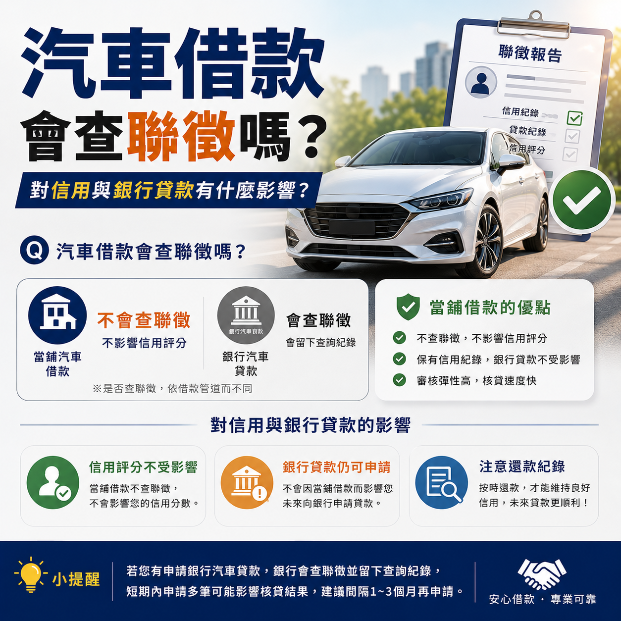 汽車借款會查聯徵嗎？對信用與銀行貸款有什麼影響？