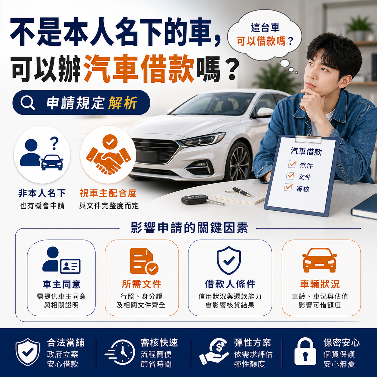 不是本人名下的車，可以辦汽車借款嗎？申請規定解析