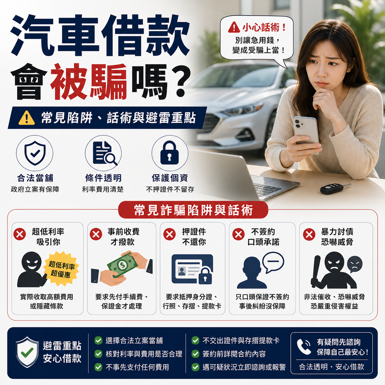 汽車借款會被騙嗎？常見陷阱、話術與避雷重點