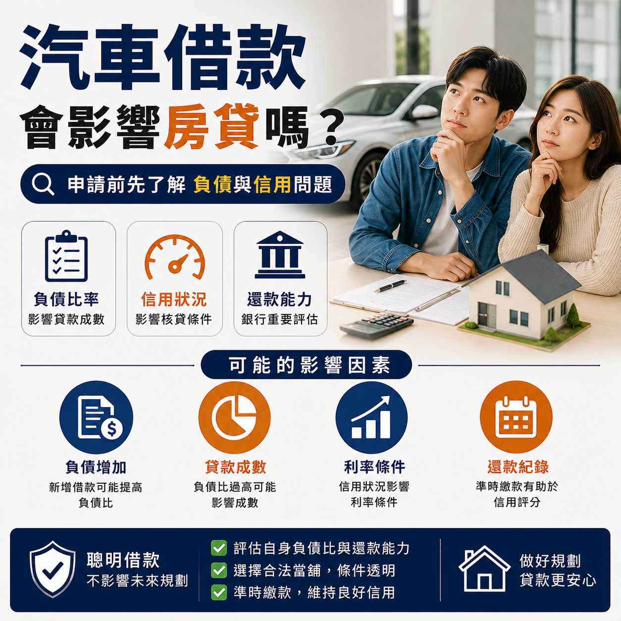 汽車借款會影響房貸嗎?申請前先了解負債與信用問題