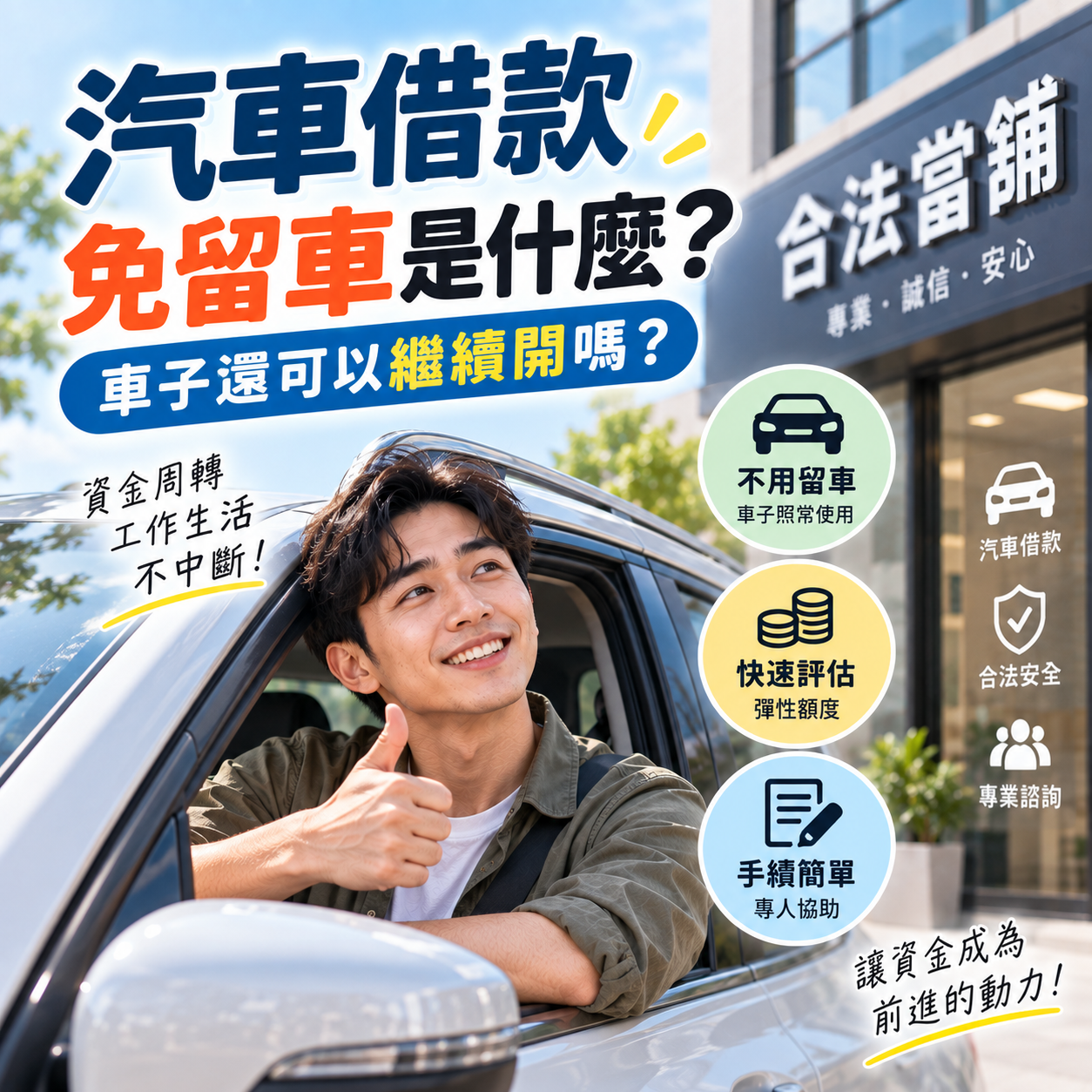 汽車借款免留車是什麼？車子還可以繼續開嗎？