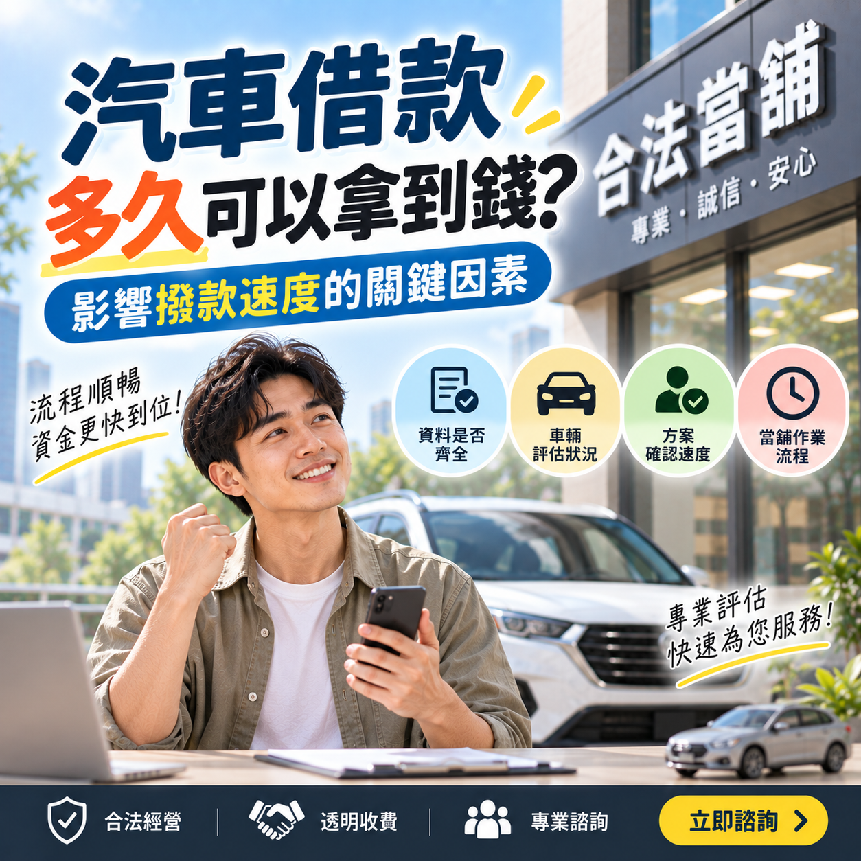 汽車借款多久可以拿到錢？影響撥款速度的關鍵因素