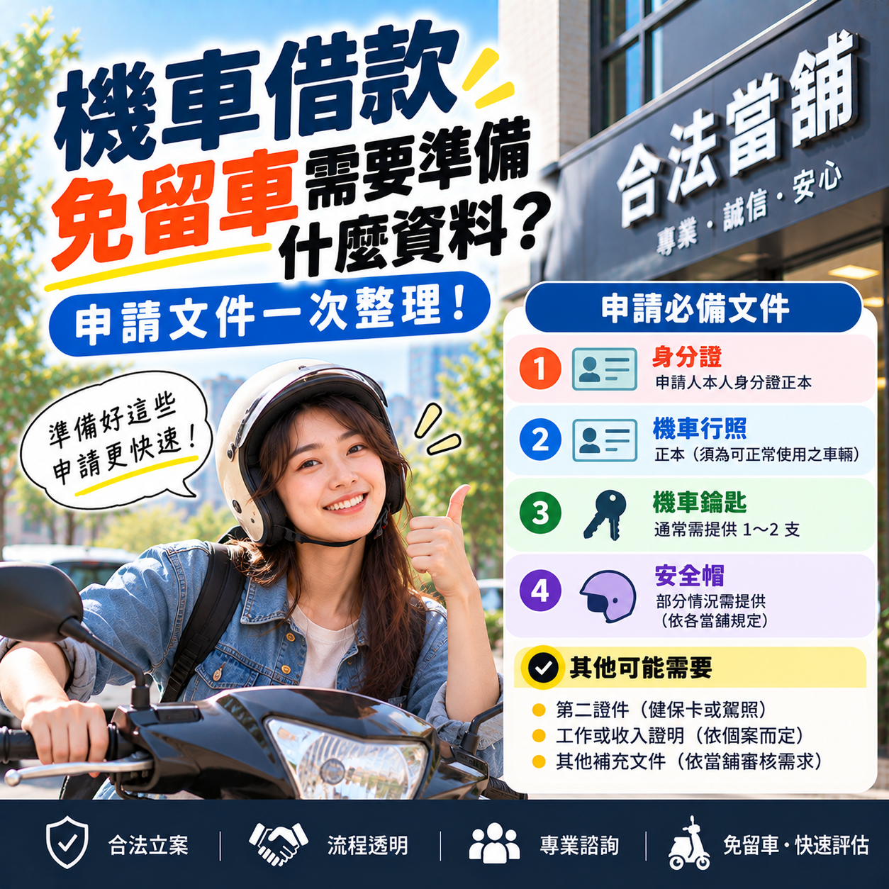 機車借款免留車需要準備什麼資料？申請文件一次整理